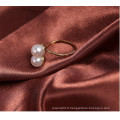 Dubaï New Model Weeding Ring Double Pearl Design Gold Rings For Girls